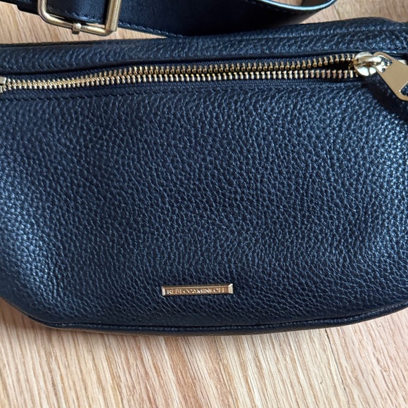 Rebecca Minkoff Bree Black Leather Crossbody Bag Fanny pack bumbag - Picture 4 of 5